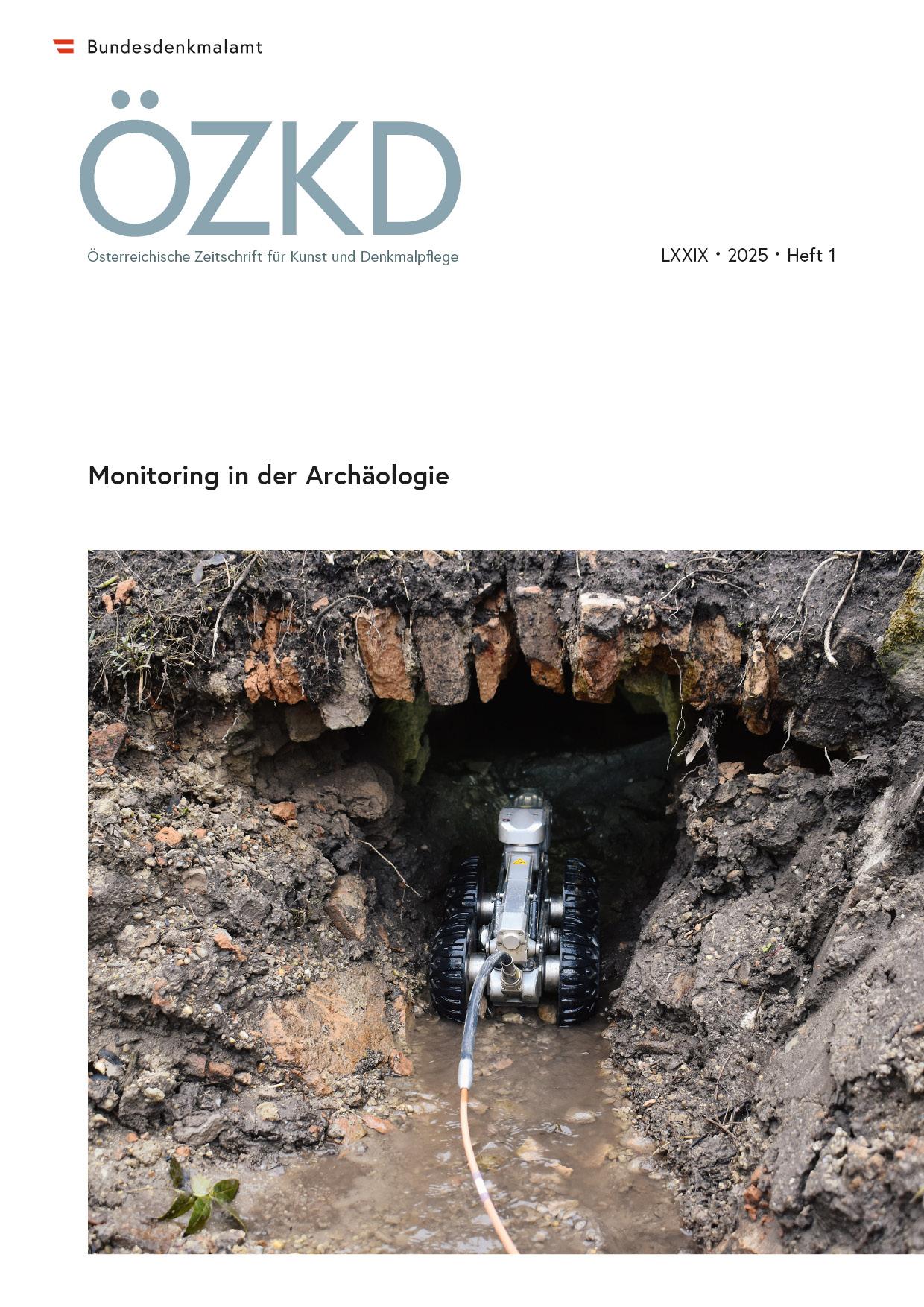 Carnuntum, Kanalroboter in einer mit Sedimenten verfüllten Wasserleitung, 2019