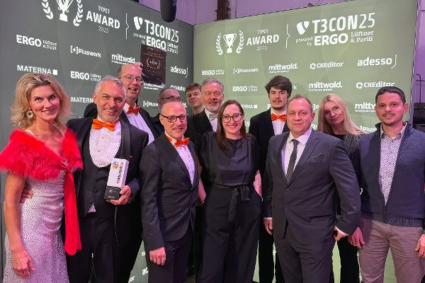 Gruppenfoto der Gewinner des Typo3 Awards in der Kategorie "cluture"