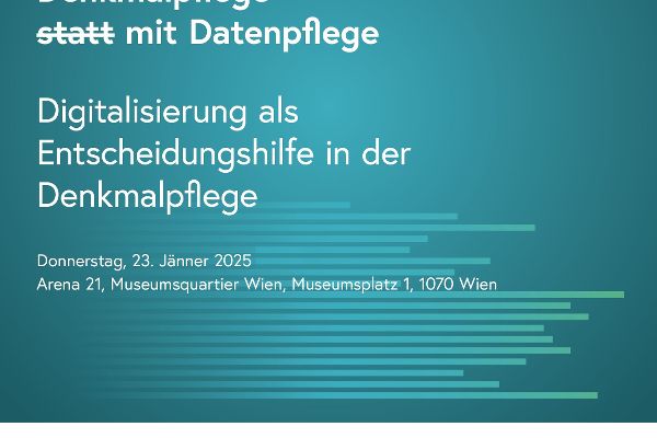 Sharepic zum Fachgespräch: Denkmalpflege mit Datenpflege