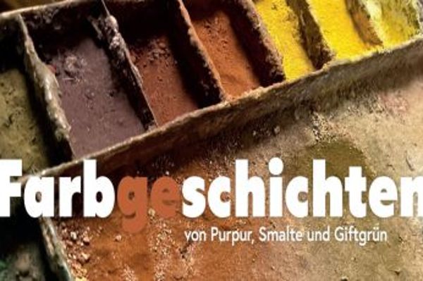 Teil einer Farbpalette mit Farbresten