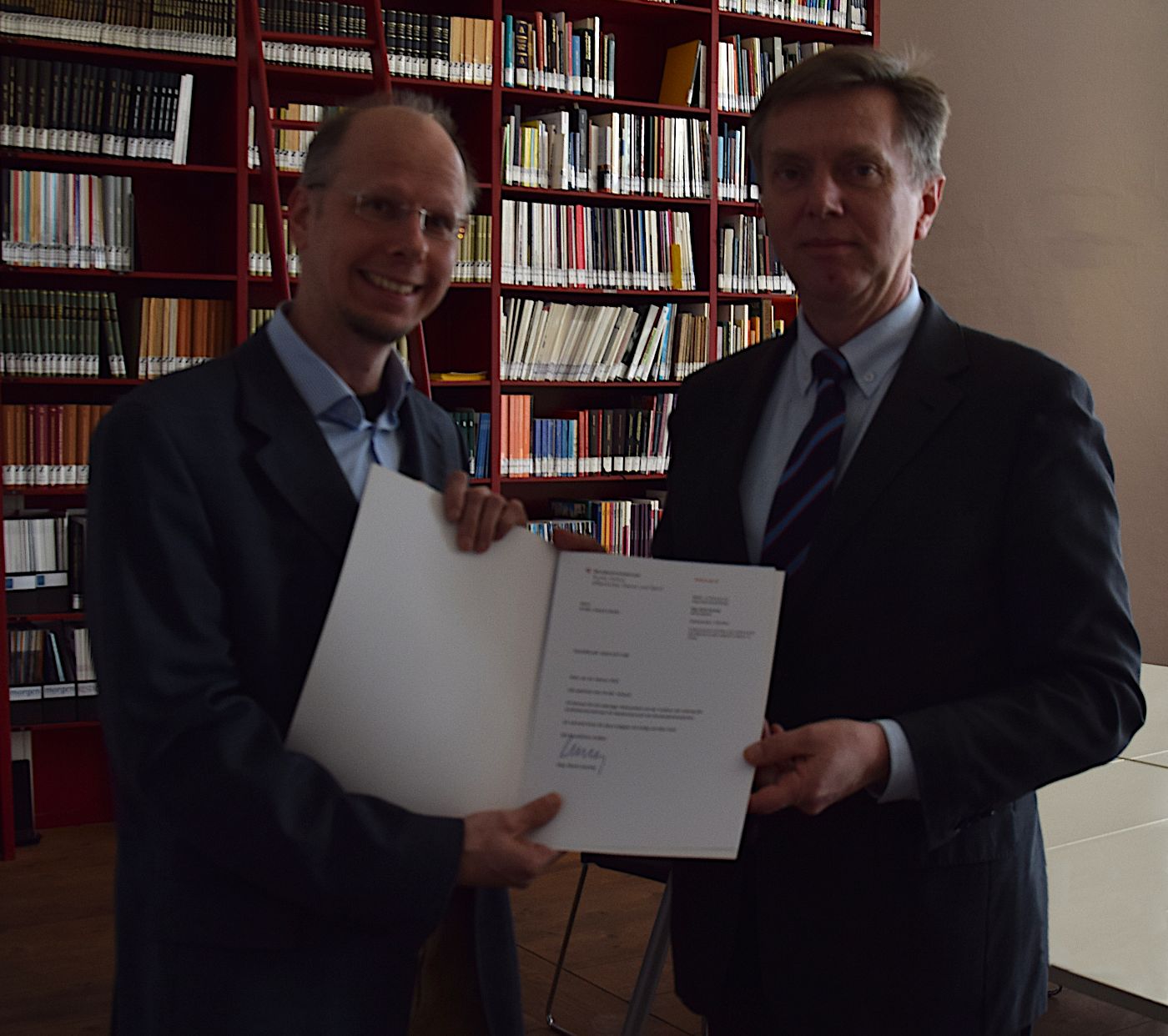 Der neue Landeskonservator für Niederösterreich, Patrick Schicht mit Präsident Christoph Bazil