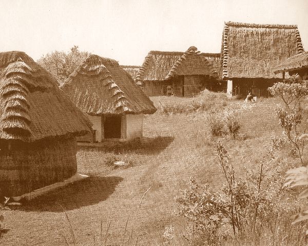 schwarz-weiß Foto des Freilichtmuseums in Gerersdorf bei Güssing aus dem Jahr 1983
