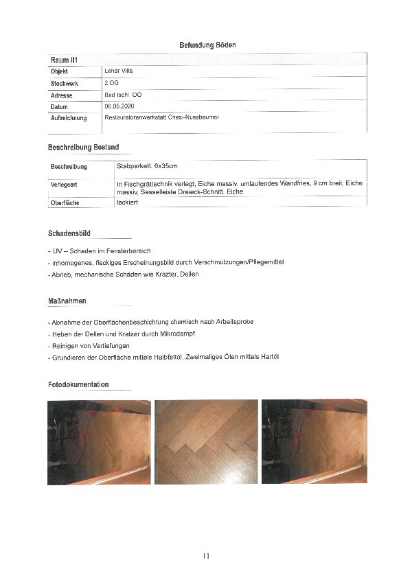 Dokument Befundung der Böden
